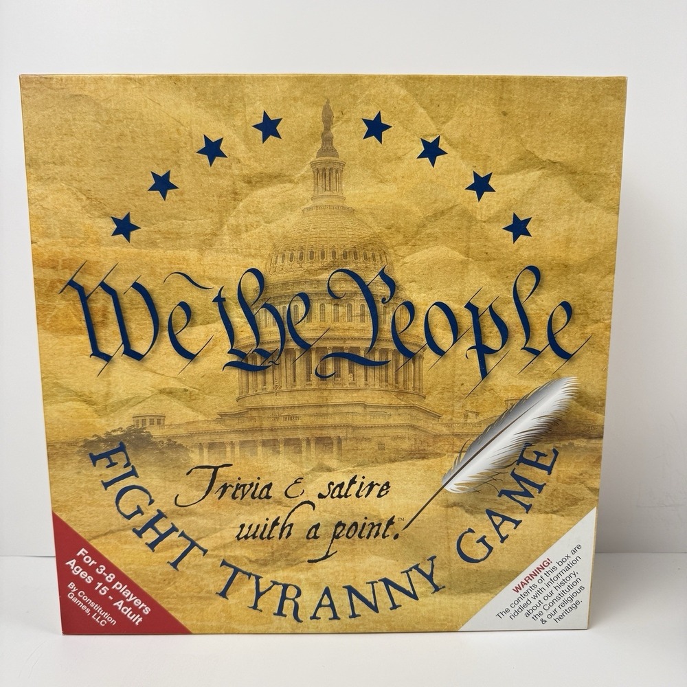 We the People Fight Tyranny Board Game US Constitution Trivia & Satire Complete